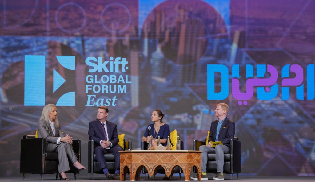 SGFE22 Panel with Ellen Dubois du Bellay, Jumeirah Group, Jeff Strachan, Dubai College of Tourism, Margaux Constantin, McKinsey Company and Sean ONeill from Skift