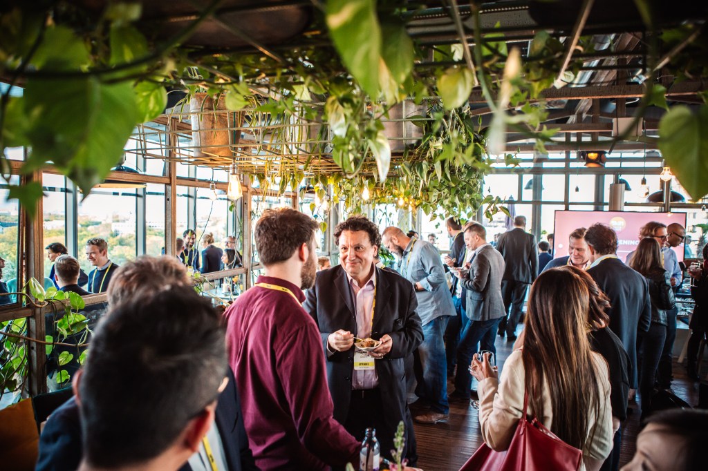 Attendees networking at Skift Live event